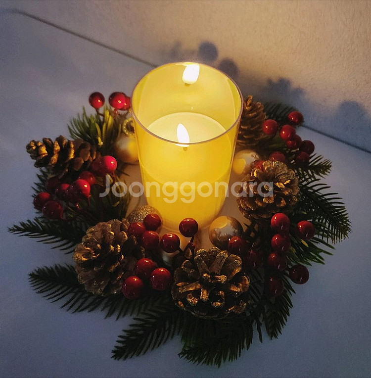 새상품)크리스마스 조화리스 캔들링--2