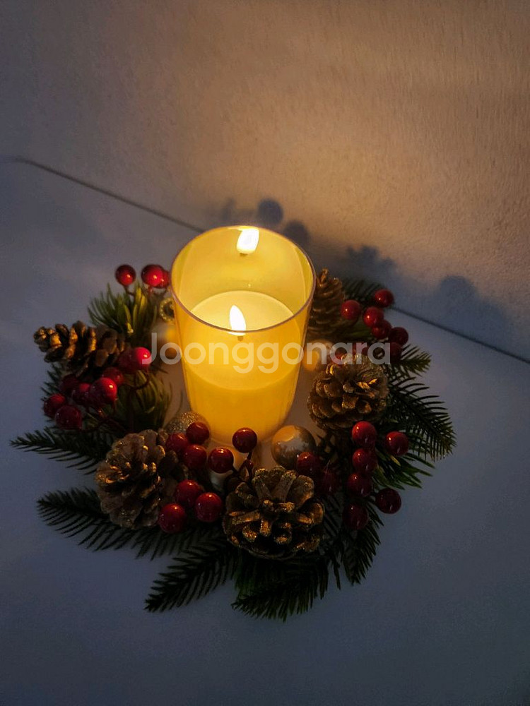 새상품)크리스마스 조화리스 캔들링--5