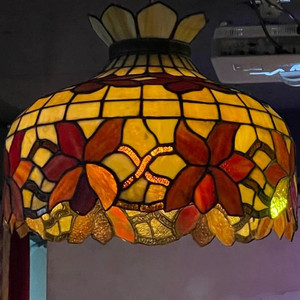 100년된 빈티지 스테인드글라스 4구등