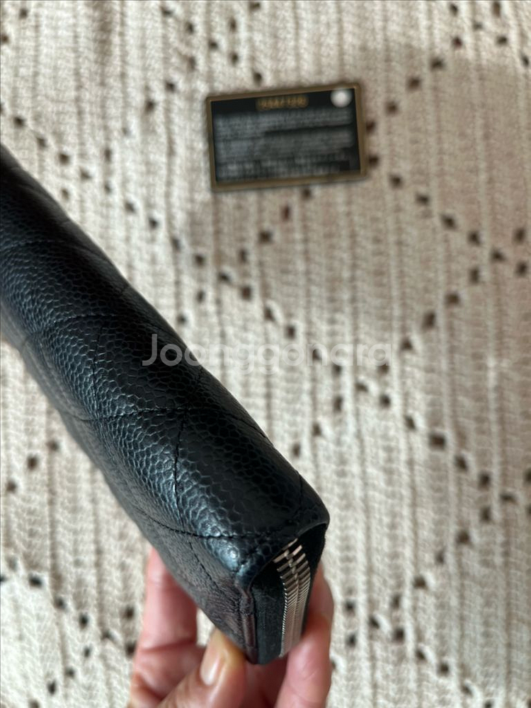 샤넬 캐비어 지퍼 장지갑--6