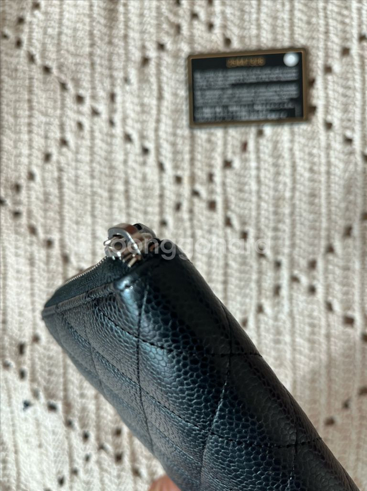 샤넬 캐비어 지퍼 장지갑--7