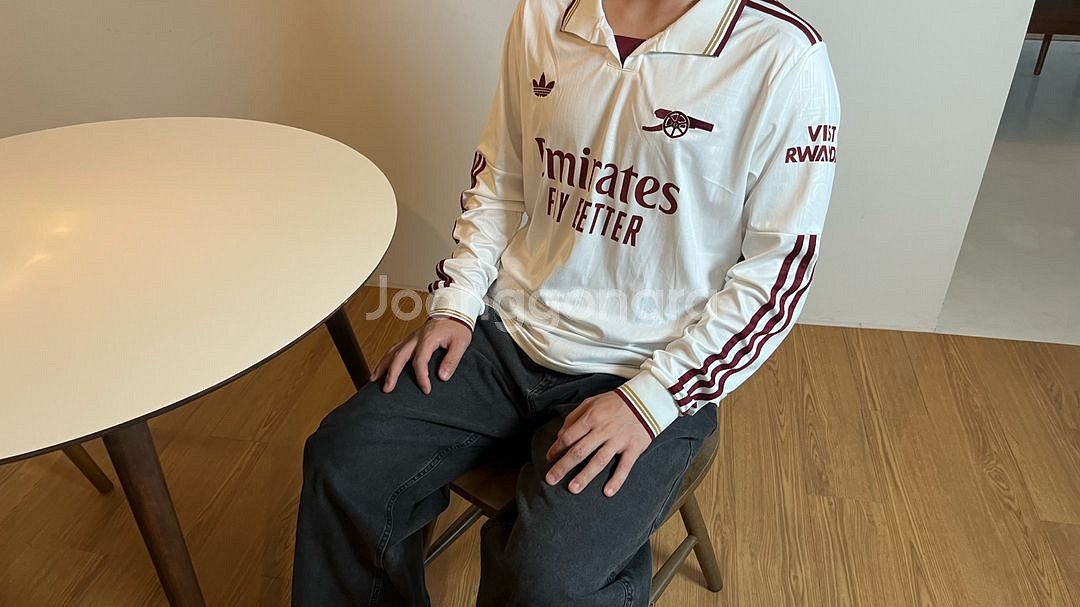 아스날 24/25 어웨이 유니폼 레플리카 새상품 아디다스 롱슬리브--1