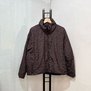 lap 랩 잔꽃무늬 플라워 블랙숏패딩 오리털패딩 3918