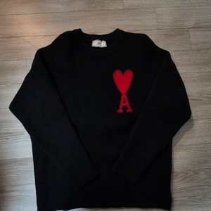 아미 빅하트 인타르시아 니트 블랙 L 사이즈