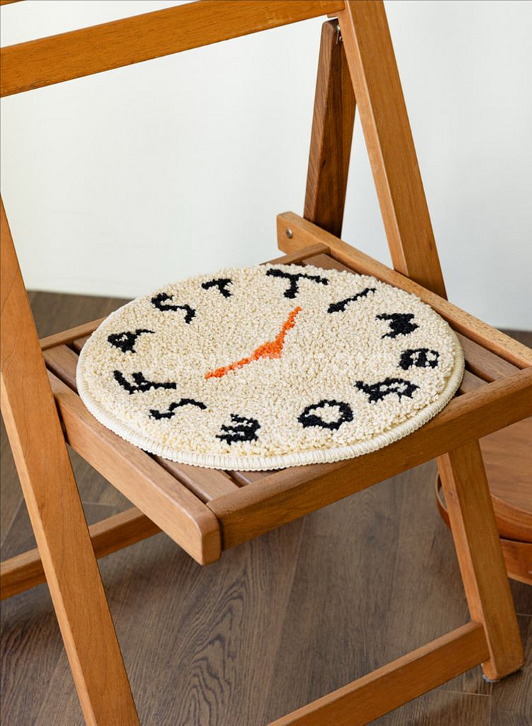 라이브워크 리틀띵스 원형러그 v.3 Clock-beige 미개봉 새제품--0