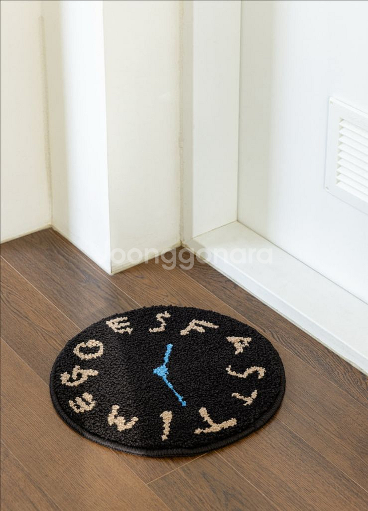 라이브워크 리틀띵스 원형러그 v.3 Clock-beige 미개봉 새제품--4