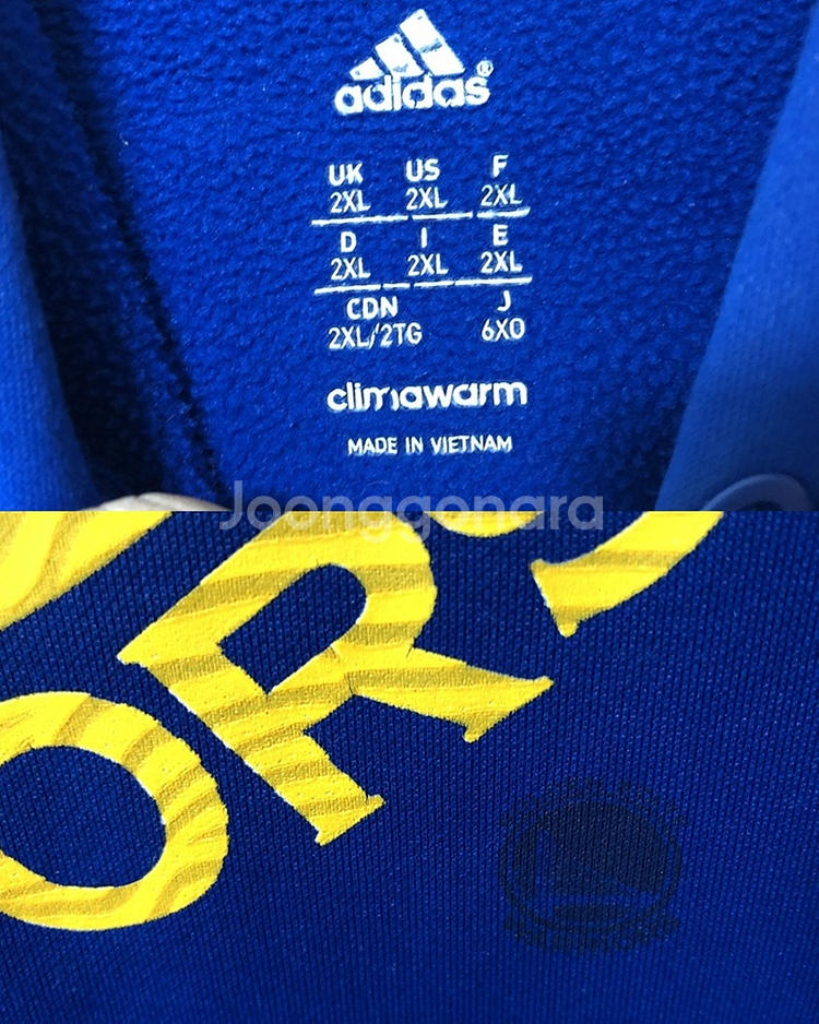 NBA 아디다스 골든스테이트 워리어스 후드티셔츠 2XL(해외)--3