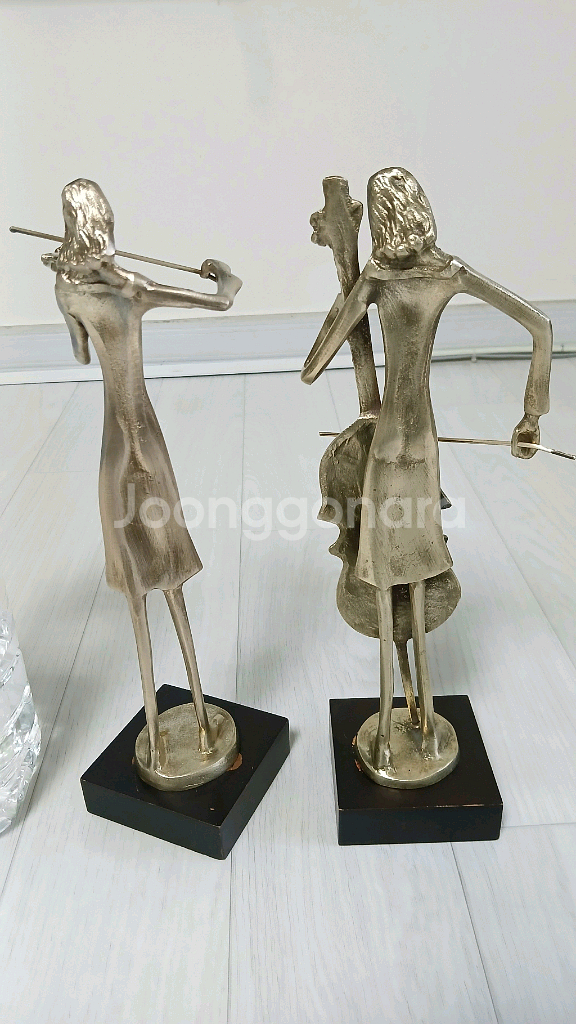 황동촛대 악기조각상--2