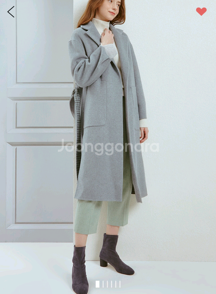 한섬 래트 LATT 캐시미어 핸드메이드 코트 55사이즈 쿨그레이--1