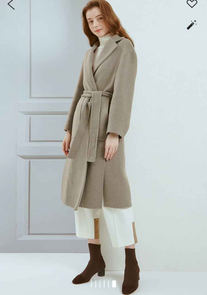 한섬 래트 LATT 캐시미어 핸드메이드 코트 55사이즈 쿨그레이--2