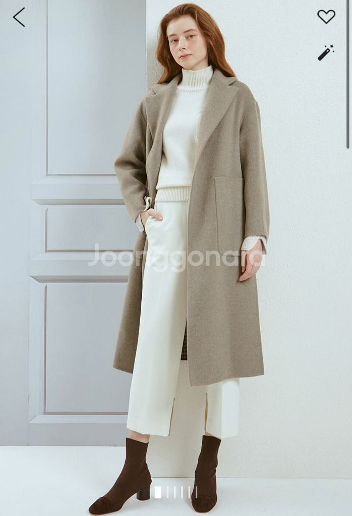 한섬 래트 LATT 캐시미어 핸드메이드 코트 55사이즈 쿨그레이--3