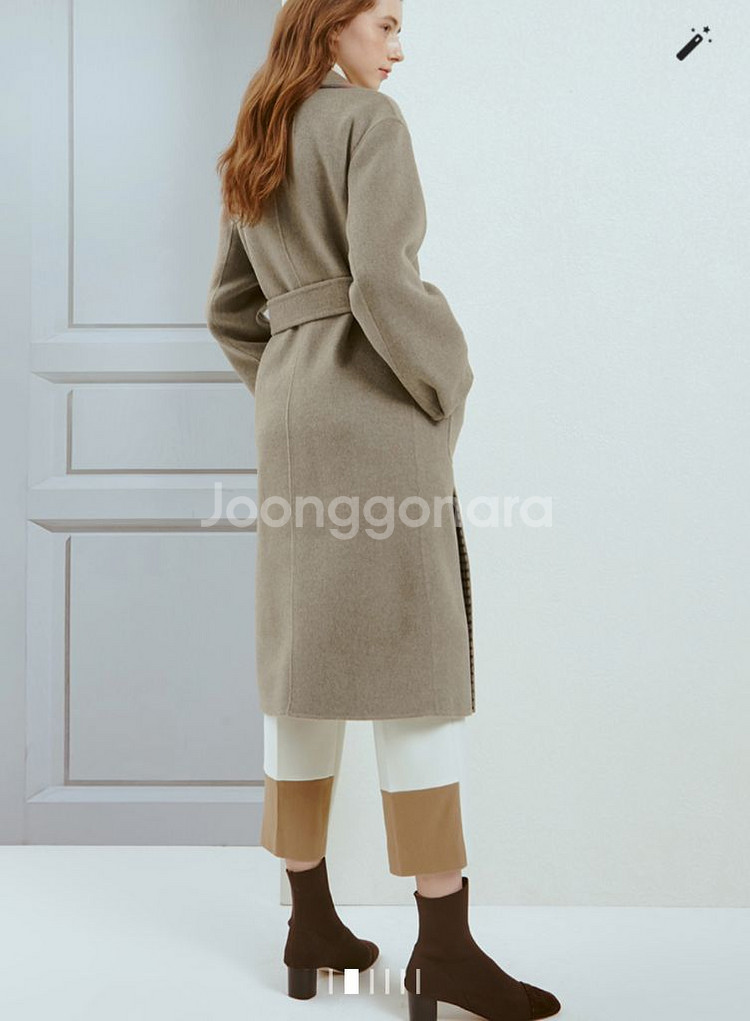 한섬 래트 LATT 캐시미어 핸드메이드 코트 55사이즈 쿨그레이--4