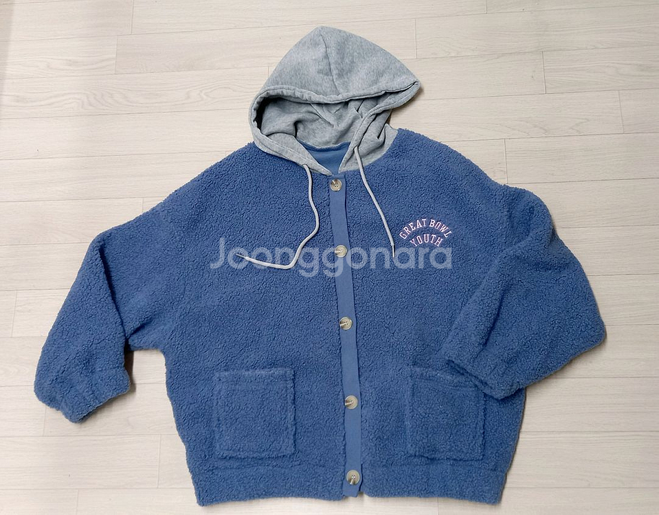 새상품 여성오버핏 후드 뽀글이점퍼-프리사이즈--0