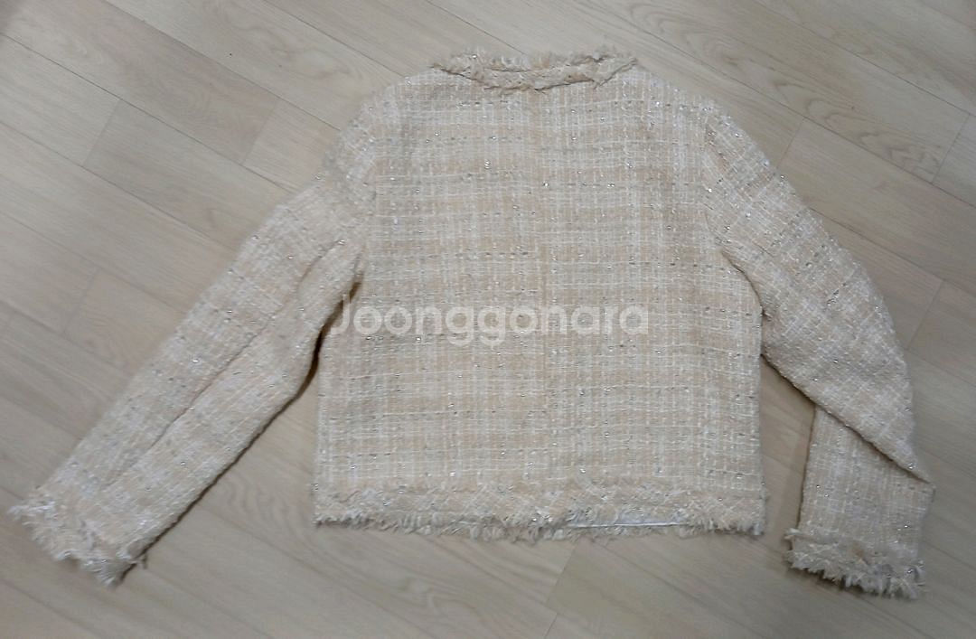 새상품 여성88반 노카라 수술트위드자켓--2