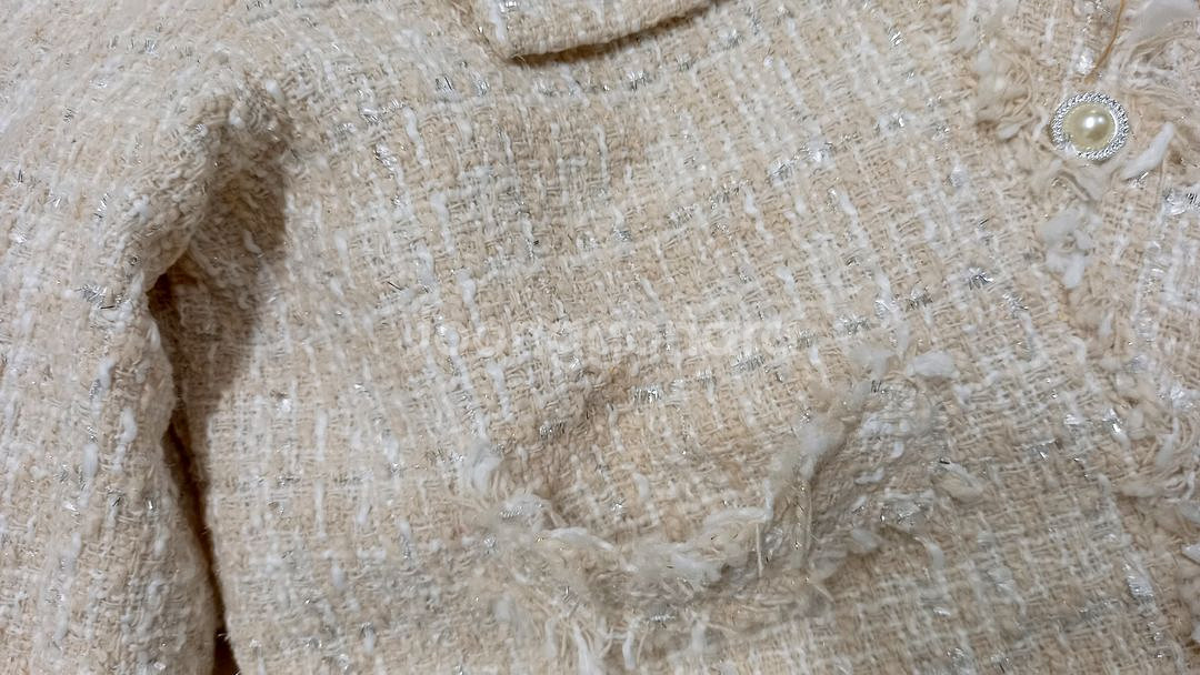 새상품 여성88반 노카라 수술트위드자켓--4