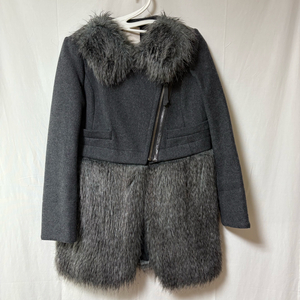 [55]오즈세컨 퍼 배색 누빔 모직코트