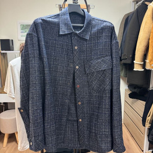 일꼬르소 오버핏 울 셔츠 셔켓 블루 100 이미지