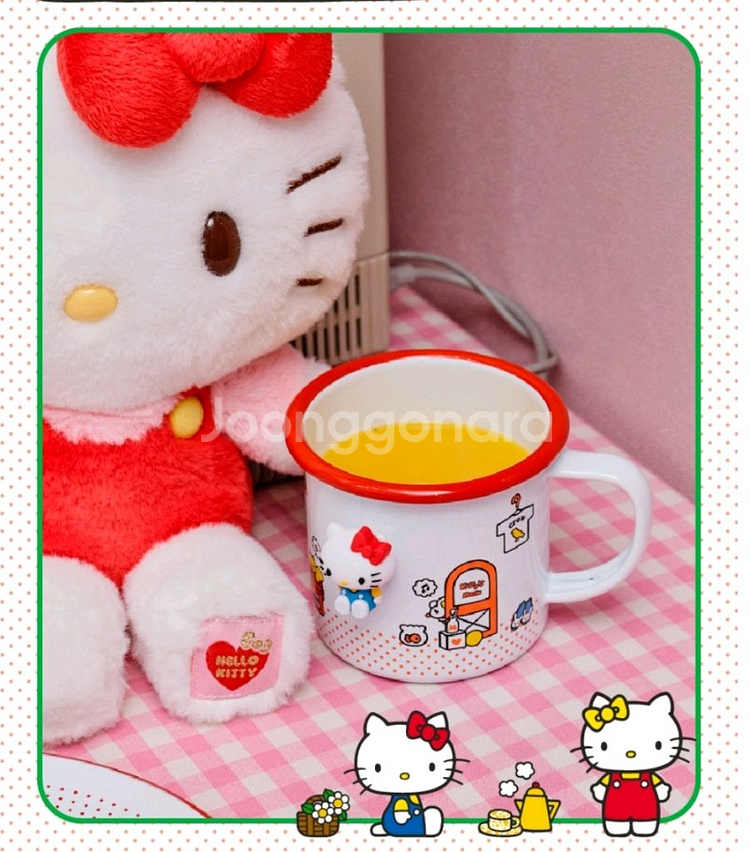 크로우캐년 헬로키티 요거트볼 , 머그컵 그린,레드 새상품--3