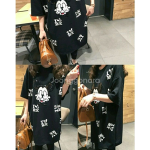 빅사이즈 원피스 미키 스팽글 롱 원피스 블랙 원피스 #새상품#