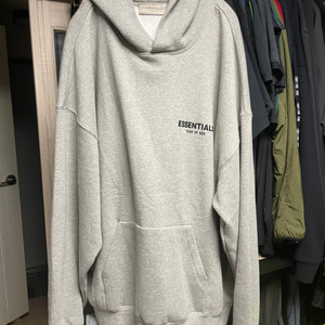 피어오브갓 에센셜 그레이 플로킹 후디 XXL