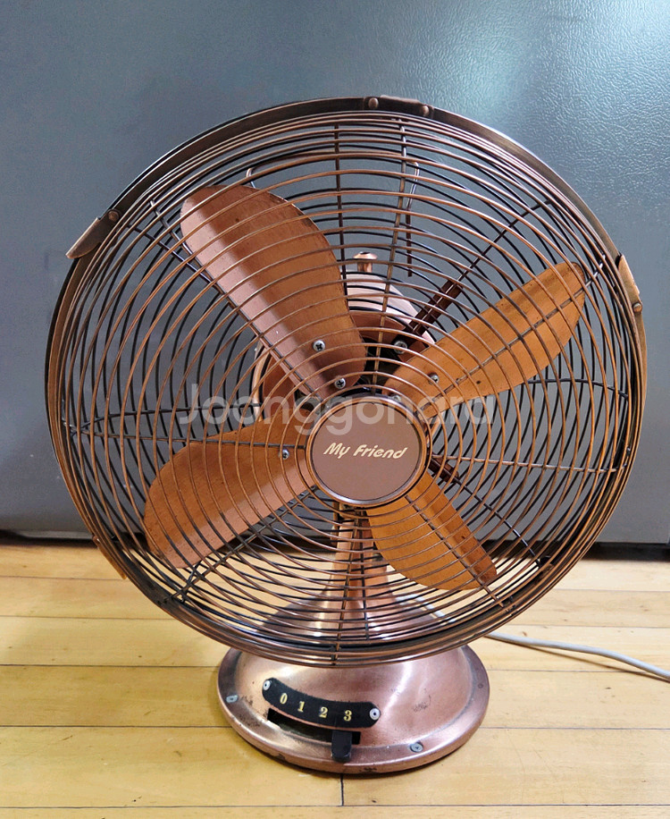 마이프렌드 레트로 메탈 탁상형 선풍기--0