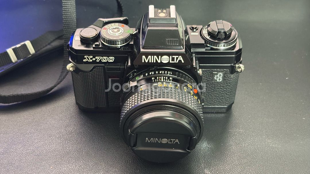 민트급)미놀타 X-700 필름 카메라 + f1.4, 가죽케이스, 스트랩--0