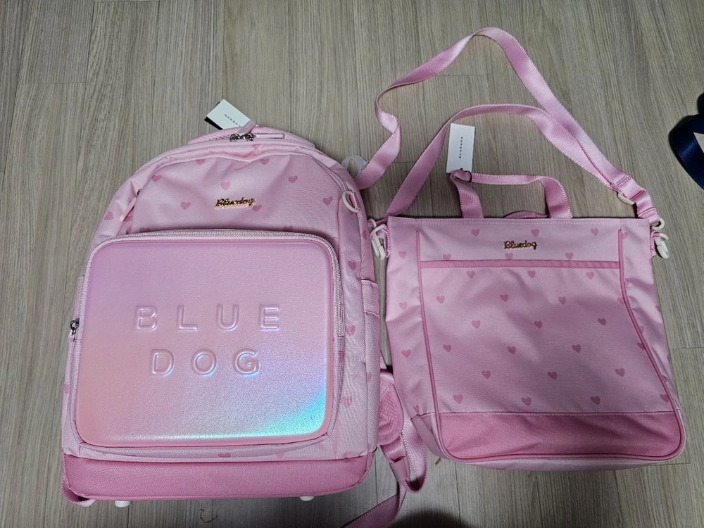 (새상품-책가방 + 보조가방 + 신주머니)블루독 BL 스타 올오버 듀얼 스쿨백 신주머니 세트 이미지