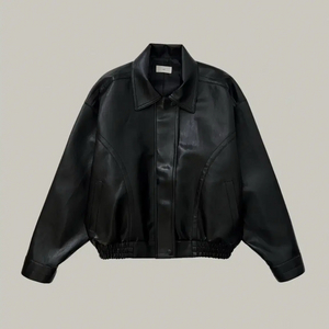 어그스트 비건 레더 블루종