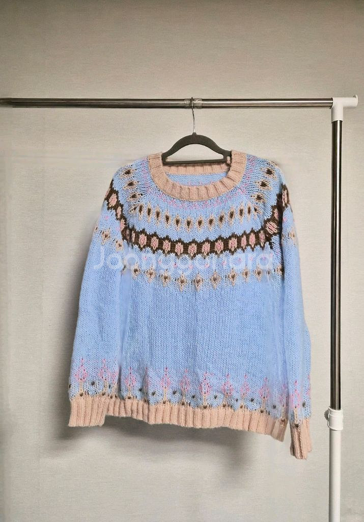 미착용 프리) 북유럽 패턴 니트 스웨트--1