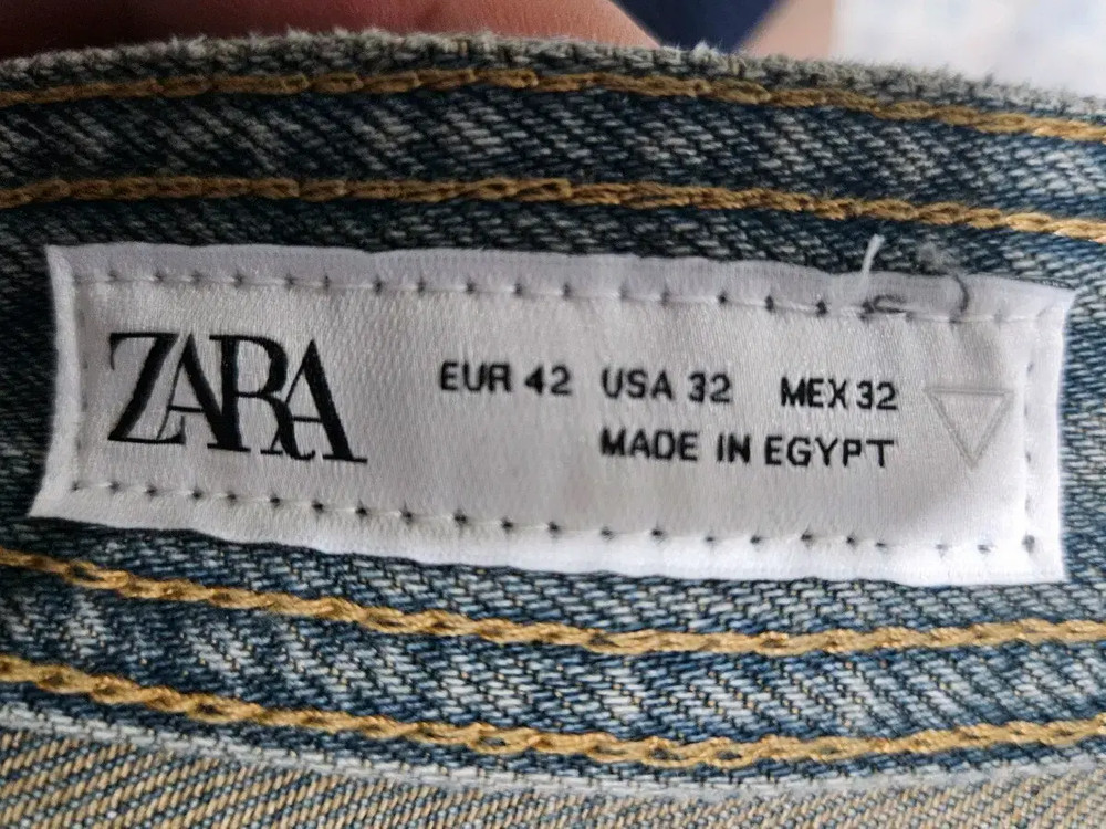 32) 자라 릴렉스핏 스티치 진 32 중청워싱 6045 303 이미지