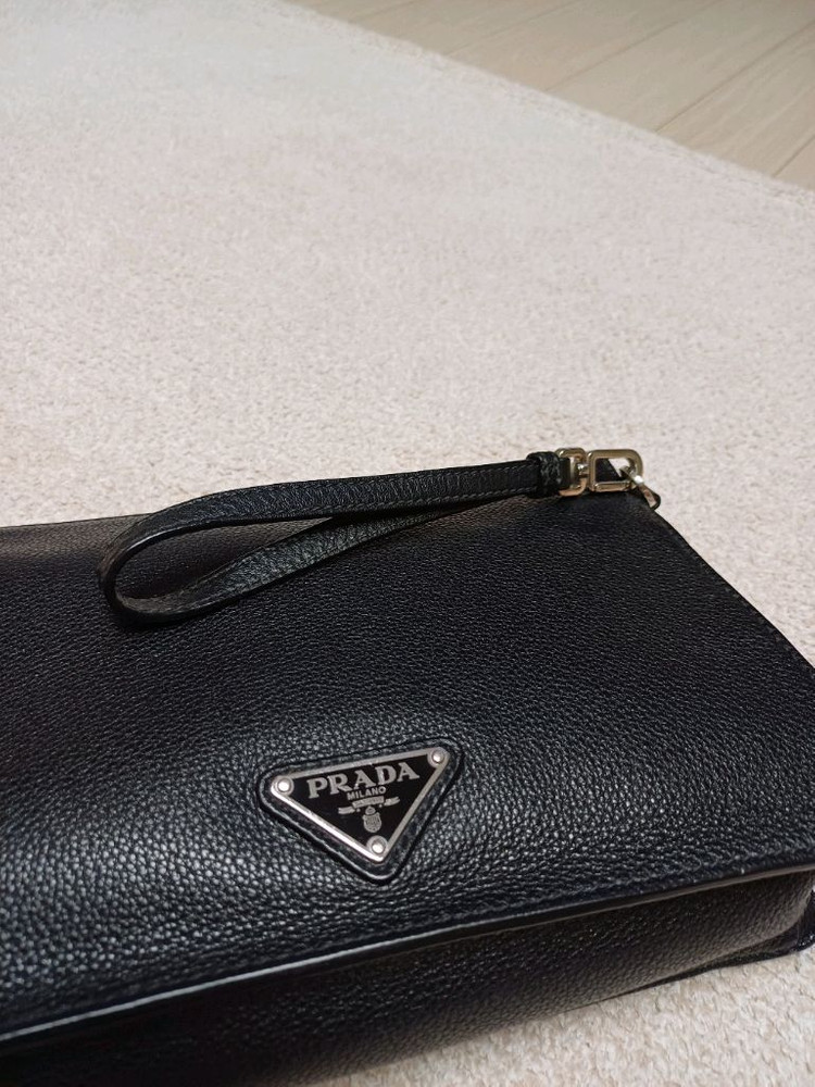 프라다 레더 클러치백 2vf005--2