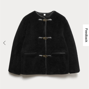 M&S 페이크퍼 버클 트림 코트