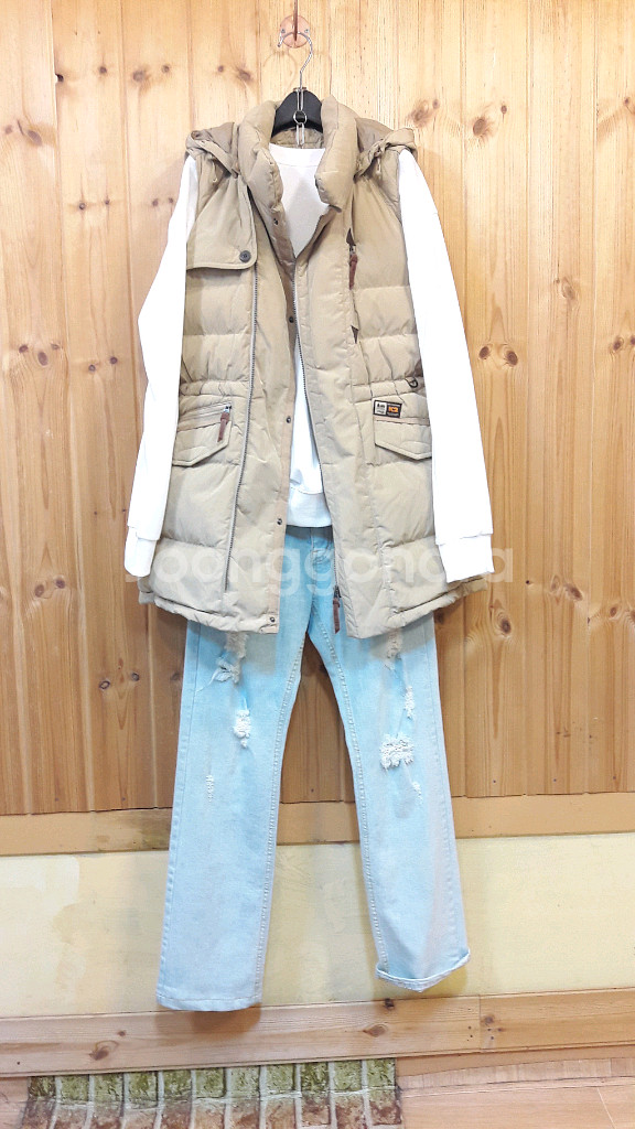 * K2 테크니컬 아웃도어 스타일다운 롱 패딩 조끼*--0