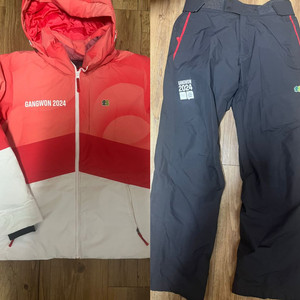 코오롱 강원유스 동계올림픽 스키복 세트 보드복 자켓 바지 노스페이스 데상트 노스페이스 스키 s m 90 2024