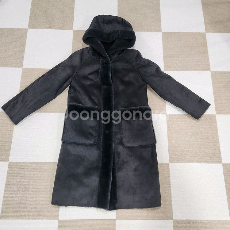 후드 롱 스웨이드 무스탕코트--1