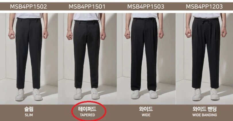 탑텐 TOPTEN10 더 웜 테이퍼드 하프밴딩 슬랙스, 블랙, 검정, 남성바지, 정장바지, 겨울용. 34사이즈 이미지