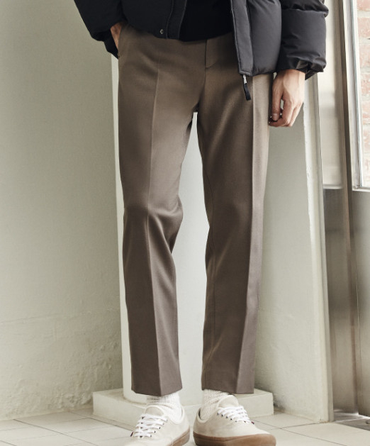 탑텐 TOPTEN10 더 웜 테이퍼드 하프밴딩 슬랙스, 블랙, 검정, 남성바지, 정장바지, 겨울용. 34사이즈--1