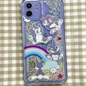[새제품] 글리터 아이폰 케이스 - 토끼, 가리비 12미니, 12프로, 13프로