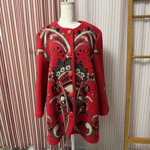 드라이함 울니트 모 가디건 코트 코위찬 노르딕 파워숄더 수입 빈티지