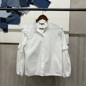 (90) 마쥬 여성 캐주얼 레이스 프릴 블라우스 셔츠