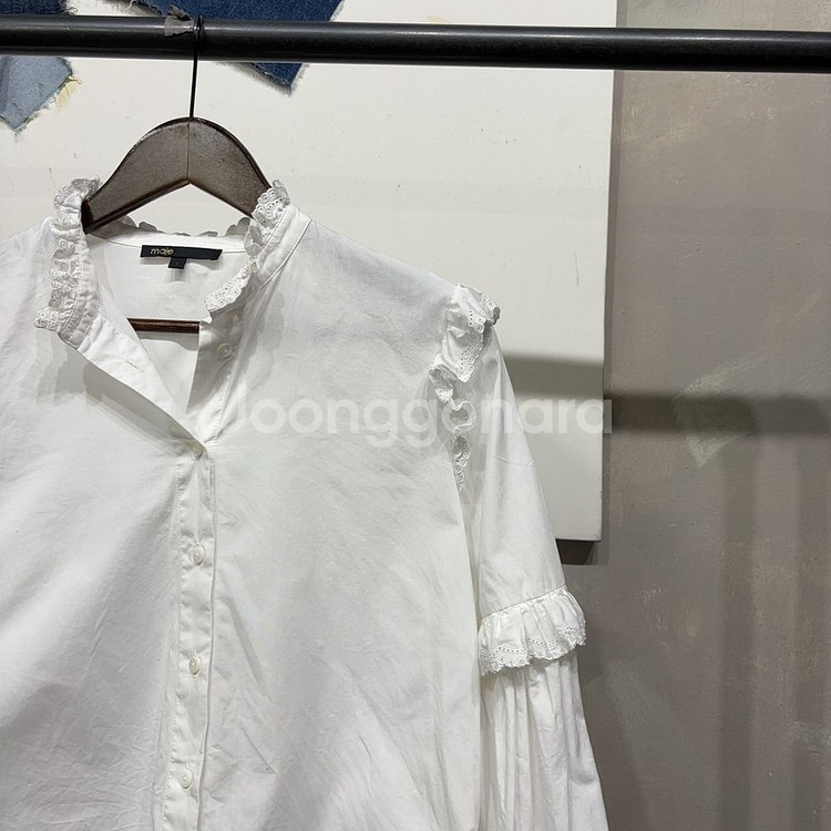 (90) 마쥬 여성 캐주얼 레이스 프릴 블라우스 셔츠--2