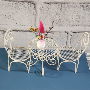 새상품)미니테이블 의자세트 생화 프리저브드플라워