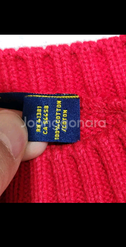 (M) 랄프로렌 폴로 케이블 니트 빨강 꽈배기 스웨터 라운드--4