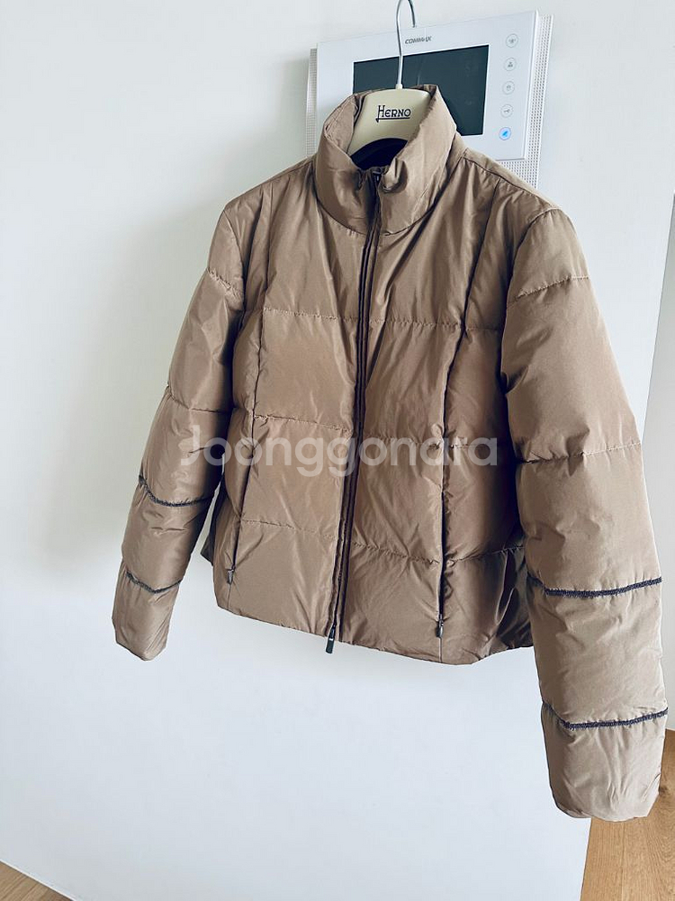 파비아나 필리피 모닐리장식 구스다운 숏패딩 브라운 38--1