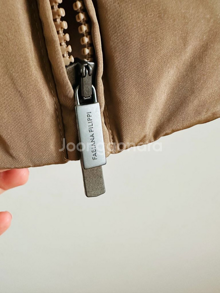 파비아나 필리피 모닐리장식 구스다운 숏패딩 브라운 38--5