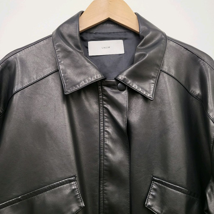 unum 언유즈얼 마켓 레더 블루종--1