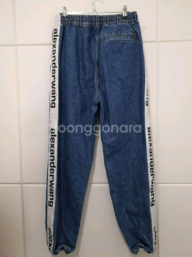 알렉산더왕 Alexander Wang 로고 패널 데님 조거팬츠 사이즈 XS--8