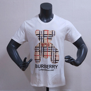버버리 테디베어 체크 프린트 반팔 티셔츠