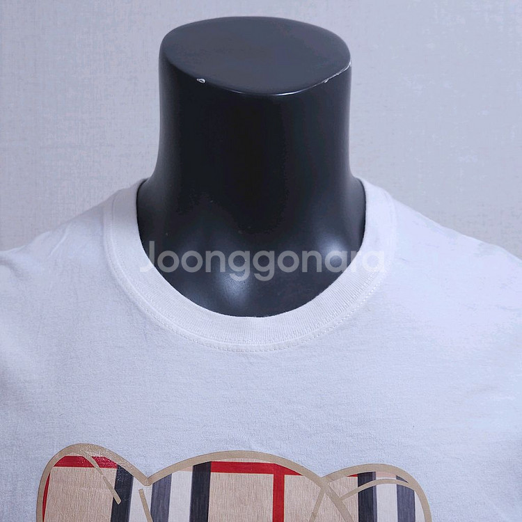 버버리 테디베어 체크 프린트 반팔 티셔츠--2