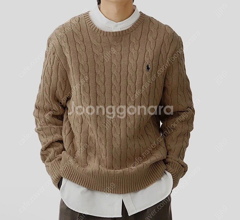 [미착용/새상품]폴로 랄프로렌 브라운 케이블니트 코튼 스웨터--0